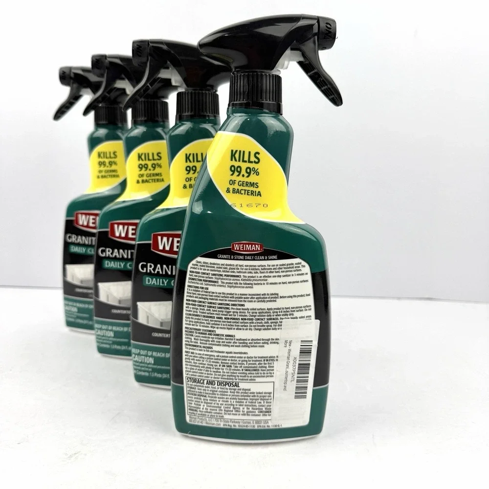 WEIMAN 109 Granite Marble Slate Cleaner and Polish, ,‎ 24 oz Bottle, 4/Carton